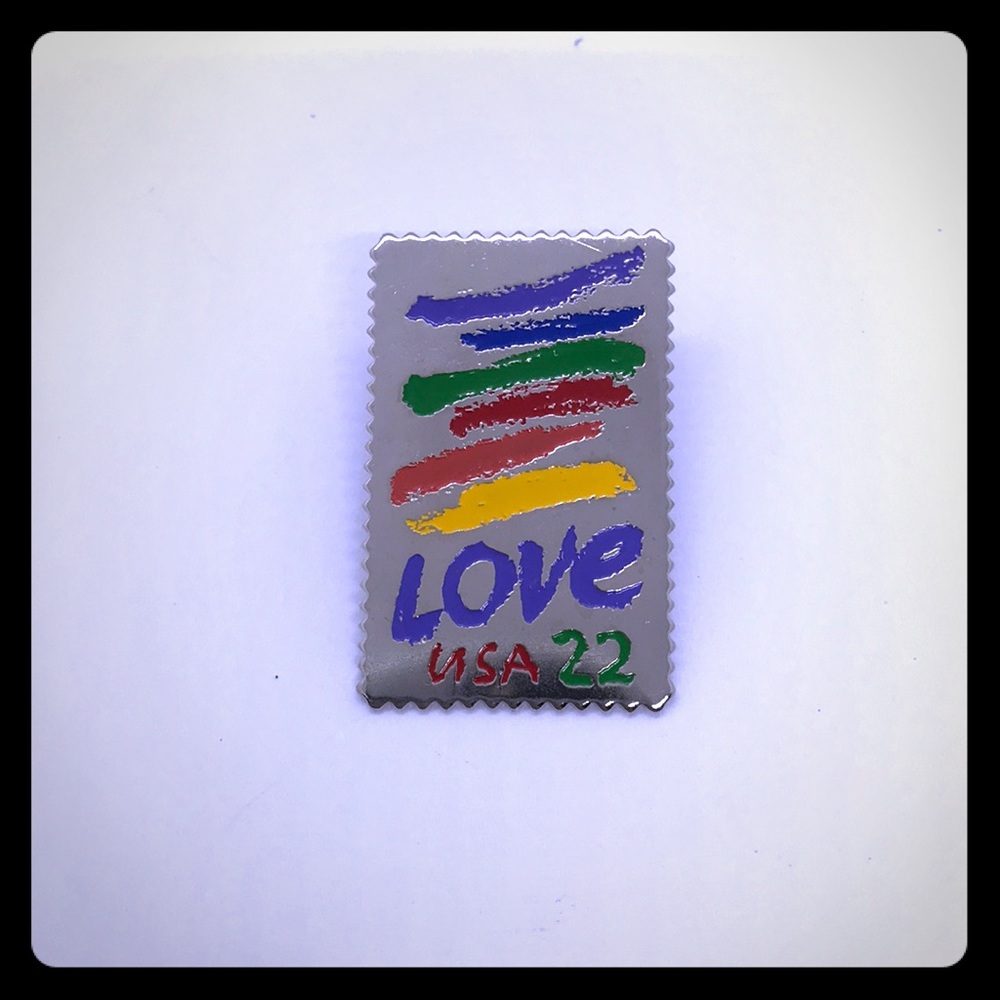 Vintage 1984 USPS ‘LOVE’ Stamp Brooch